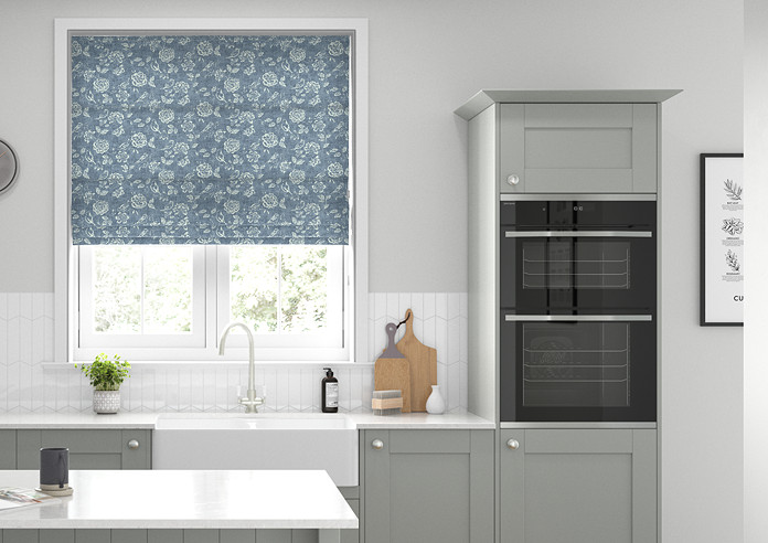 Bird Garden, Denim - Twist&Fit Roman Blind - Image 3